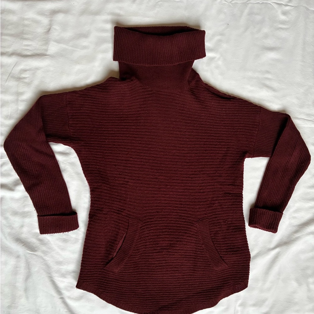 Max Studio Deep Burgundy Turtleneck Sweater